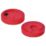a close-up of a red round object