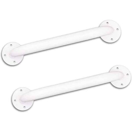 Säkerhetsstång 30 cm 2-pack Säkerhetsstång 30 cm 2 st Två vita säkerhetsstänger 30 cm liggande