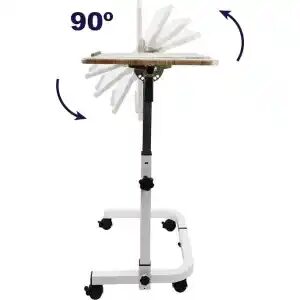 Sängbord - Brun Sängbord a table with wheels and a white background