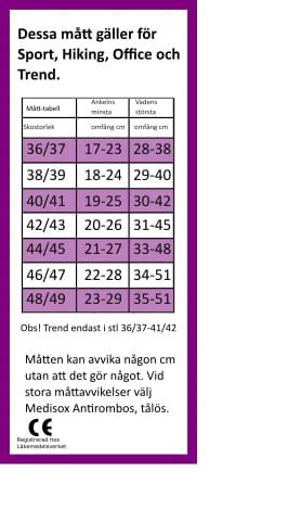 Stödstrumpa office skinlife 42 43 svart storleksguide Stödstrumpa office skinlife 42 43 svart storlekstabell för rätt passform