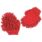 a red dust mitts on a white background