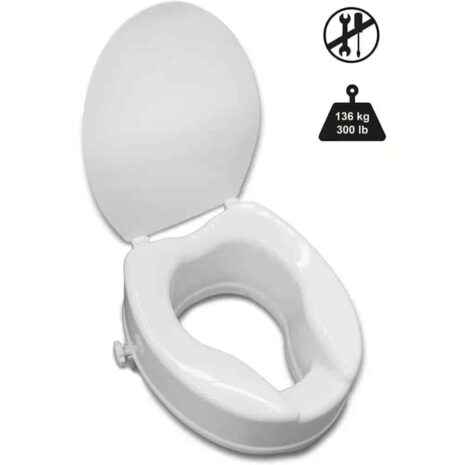 Toalettförhöjare med lock 15 cm Toalettförhöjare med lock15 cm höjning för enklare toalettbesök