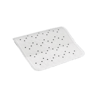 Non-slip mat 54x54 cm with drainage holes and suction cups in white rubber