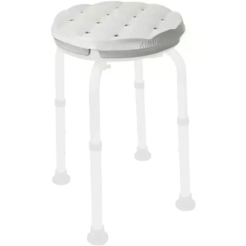 Rund duschpallskudde med dränering och halkfri yta monterad på duschpall