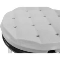 Top of round shower stool cushion with drainage holes