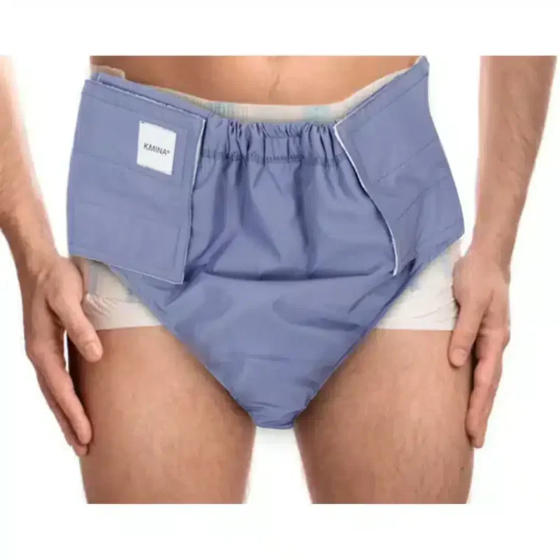 Skyddet i användning Inkontinensskydd tvättbart och återanvändbart för vuxna i bruk