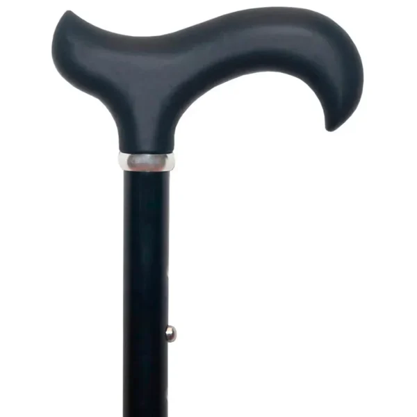 Adjustable walking stick handle with black aluminum