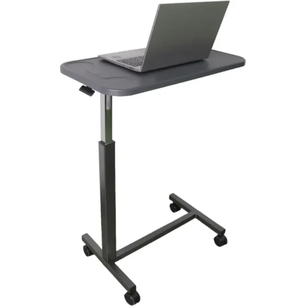 Adjustable table with wheels with laptop