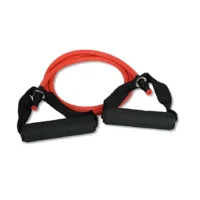 Refit Exertube 120 cm red with fixed handles - exercise band with medium resistance for effective full-body training