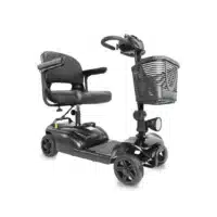 Elektrisk scooter för vuxna med varukorg och helsvart design
