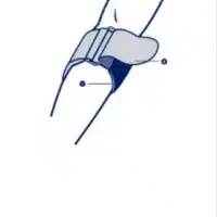 Illustrated demonstration of how to attach a tennis elbow brace