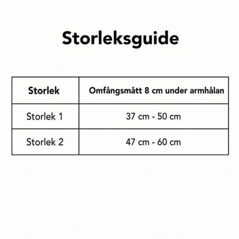 Ortos för tennisarmbåge storleksguide med måttabell Ortos för tennisarmbåge 22–26 cm Ortos för tennisarmbåge storleksguide med måttabell