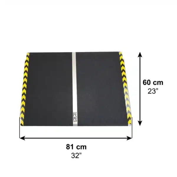 Rullstolsramp – tekniska mått 60 x 81 cm