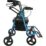 Rullator och rullstol i ett Sidovy av rollator och rullstol i ett – blå modell med ryggstöd