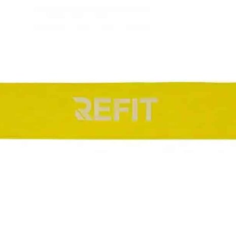 Träningsband Refit Rubberband - Gul = X-lätt motstånd med tydlig logotyp