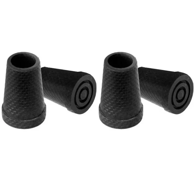 Doppsko till käpp 16 mm. Fyra doppskor för käpp 16 mm i svart gummi från KMINA