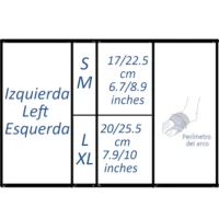 Size guide Hallux Valgus corrector left S and M