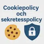 Cookiepolicy och sekretesspolicy Cookiepolicy och sekretesspolicy för vi hp ab – illustration med tydlig rubrik och ren, professionell design.