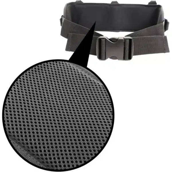 Close-up of buckle for transfer belt with handle