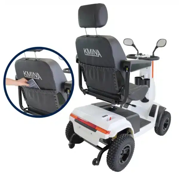 elscooter terränggående för vuxna sedd bakifrån