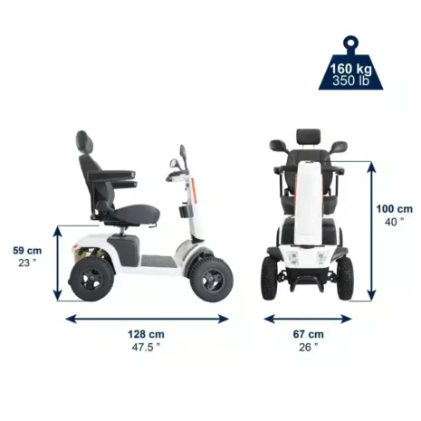 Tekniska mått på elscootern elscooter terränggående för vuxna med mått
