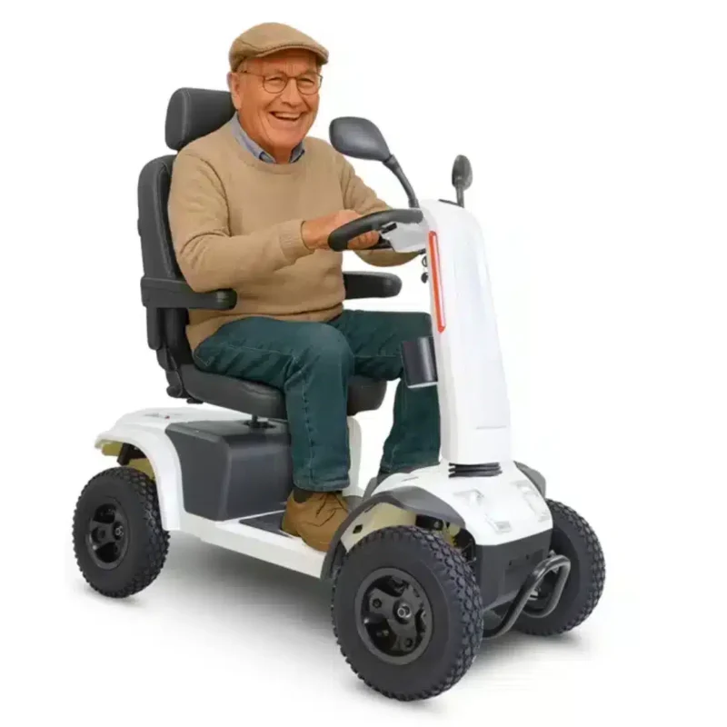 Elscooter terränggående Elscooter terränggående för vuxna - Permobil KMINA körs av person