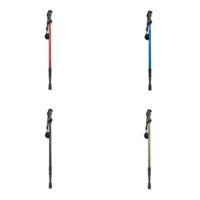 Walking stick for hiking Adjustable length green with rubber tip