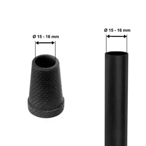 Storleksanpassning – 15–16 mm Doppsko till käpp 16 mm Mått på doppsko och kompatibel käppdiameter