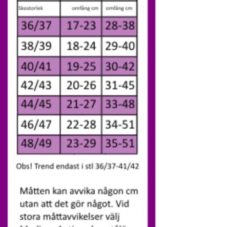 stödstrumpa office skinlife-36-37 vit – storlekstabell stödstrumpa office skinlife-36-37 vit – storlekstabell med ankel- och vadmått i cm