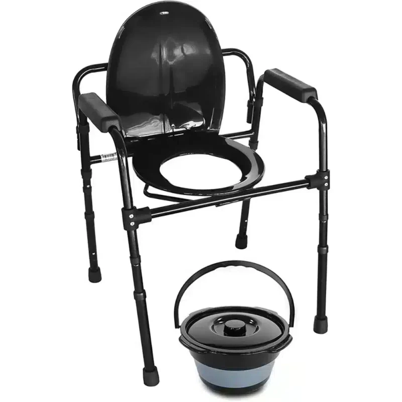 Portabel toalettstol med hink med avtagbar sits Portabel toalettstol med hink med avtagbar hink och sits