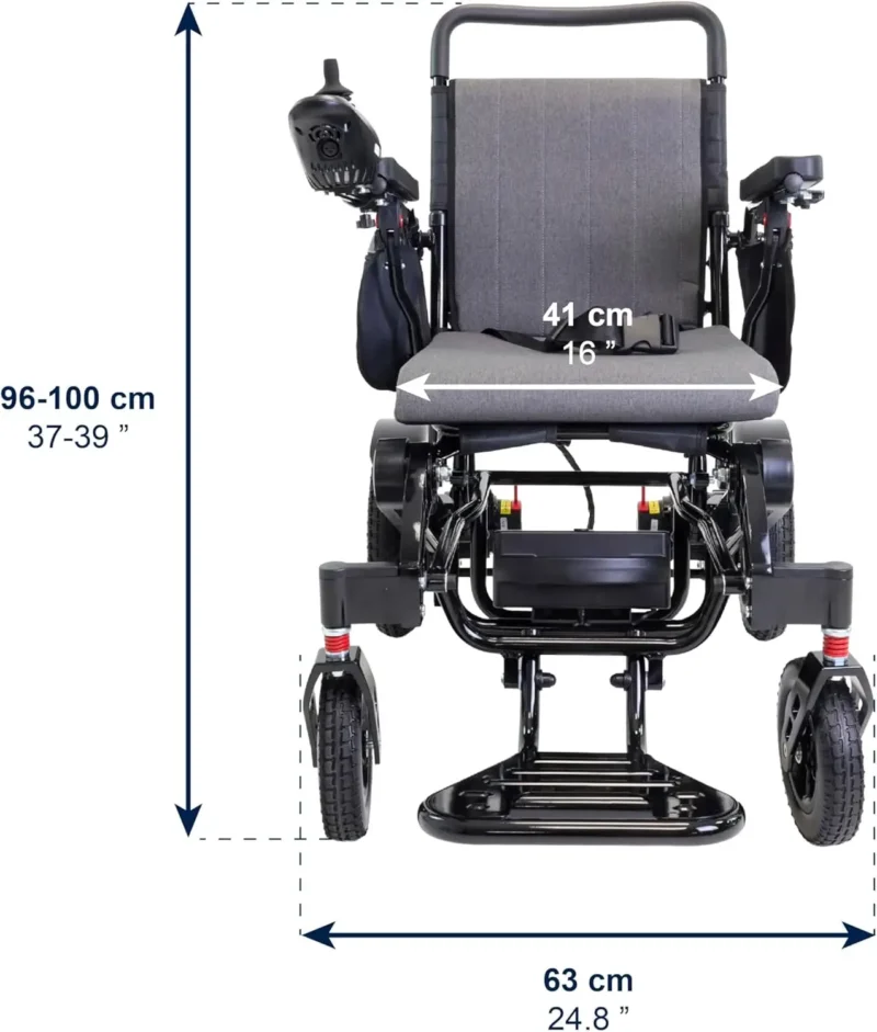Elektrisk rullstol K10075 frontvy Elektrisk rullstol K10075 framifrån visning