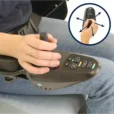 Blå elektrisk rullstol joystickdetaljer
