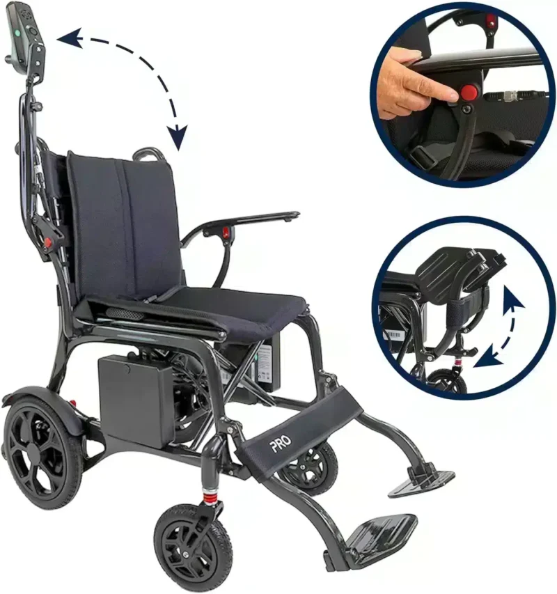 Hopfällbar elektrisk rullstol kolfiber Elektrisk rullstol kolfiber hopfällbar design