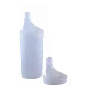 Drickmugg med lock och pip i transparent lila plast
