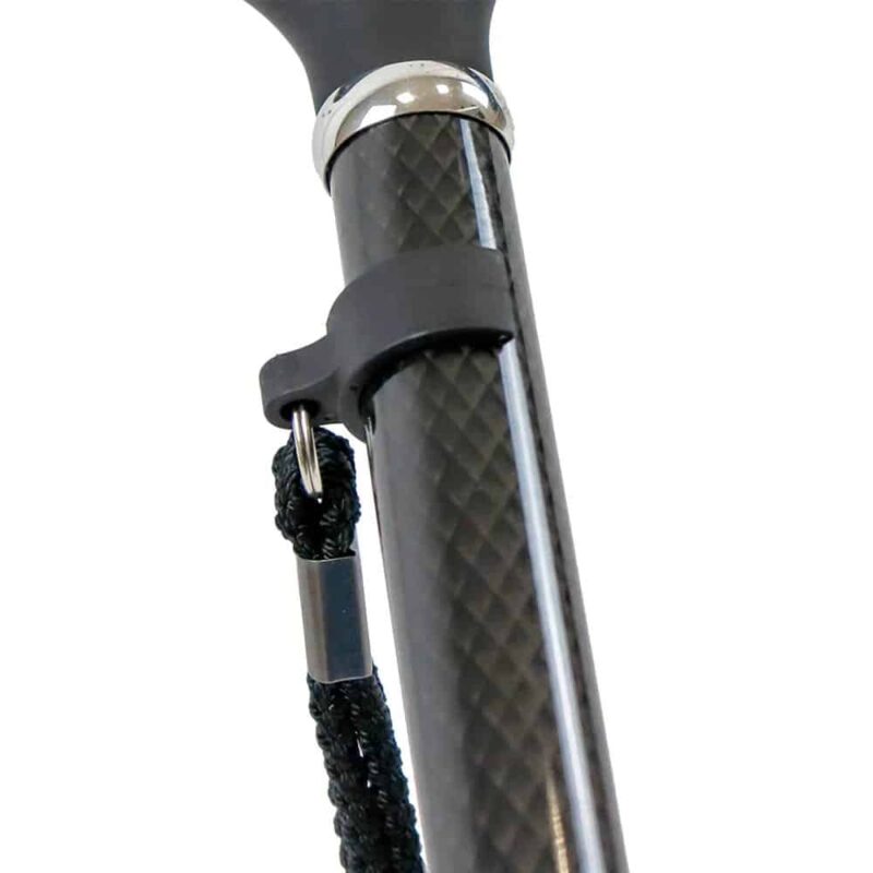 Käpp i kolfiber handtagsdetalj Käpp i kolfiber detaljbild på handtag