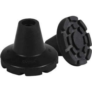 Kryckdoppar halkskydd svart gummi tvåpack