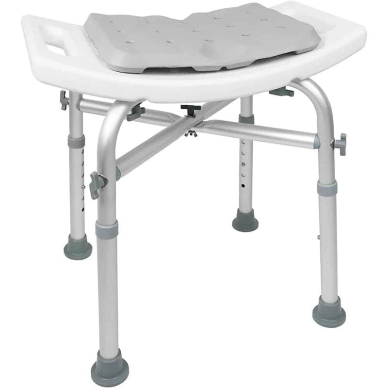 Duschpall med dyna vit med vadderad sits