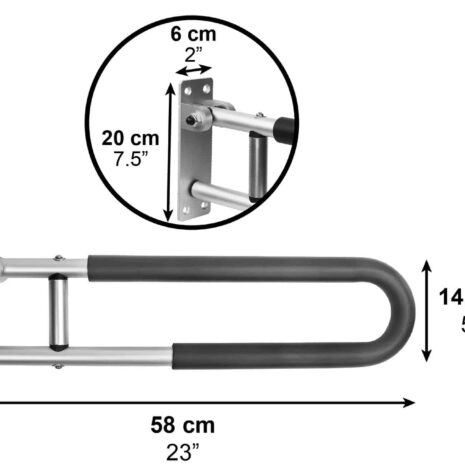 Produktmått Fällbart toalettstöd med mått 58 cm