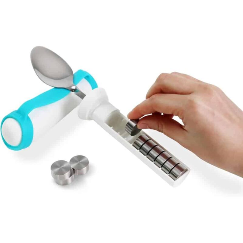 Sked med löstagbara vikter i handtaget Sked med löstagbara vikter i handtaget