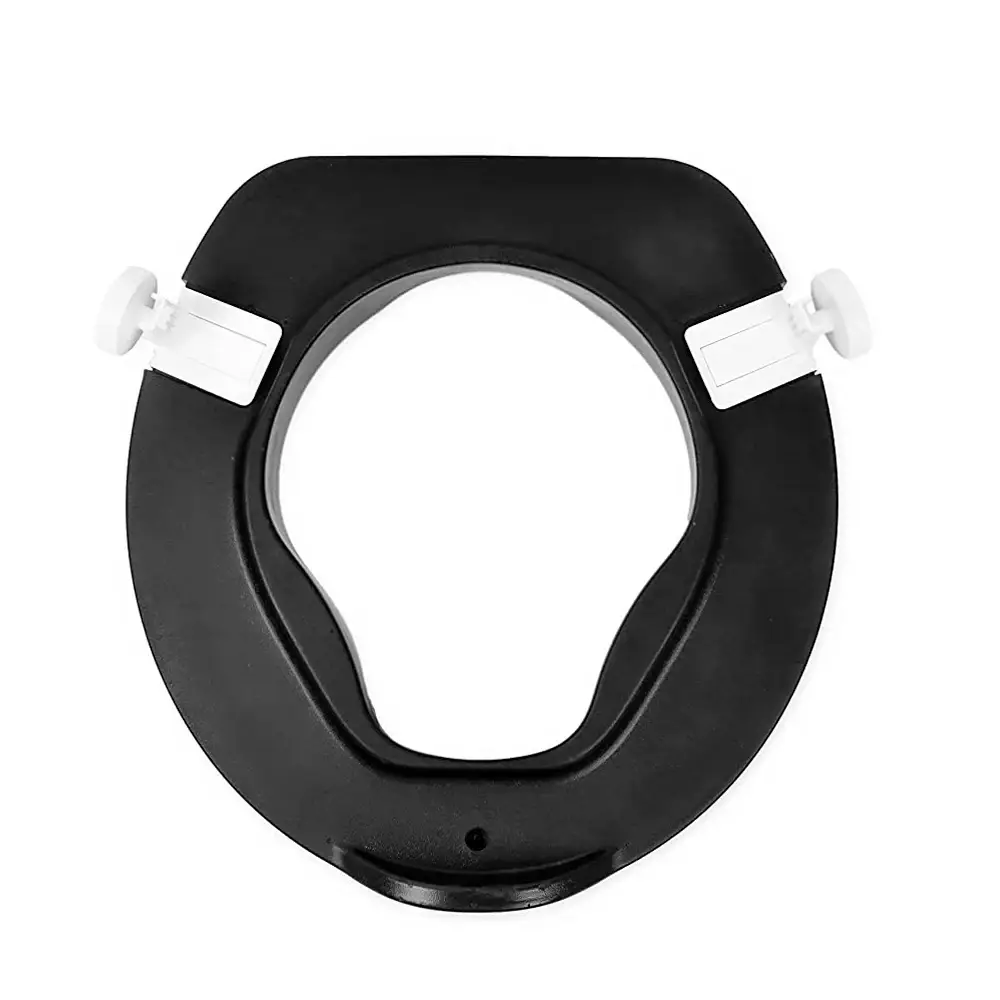 Mjuk Toalettförhöjare 10 cm med lock uppfällt och sits synlig