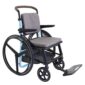 Rullstol PRO blå helbild med fotstöd och bakhjul