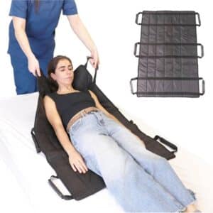 Transfereringslakan används för ompositionering på säng med flera handtag