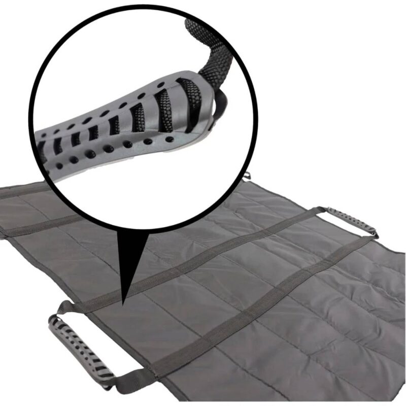 Transfereringslakan med förstärkta handtag och textilkonstruktion i nylon Transfereringslakan med förstärkta handtag och textilkonstruktion i nylon