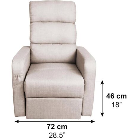 Elektrisk relaxfåtölj beige mått bredd 72 cm höjd 46 cm Elektrisk relaxfåtölj beige mått bredd 72 cm höjd 46 cm