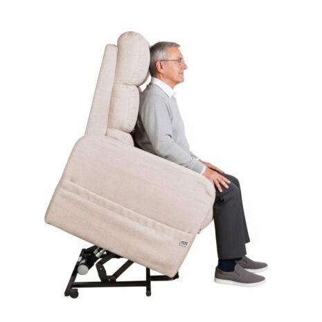 Elektrisk relaxfåtölj beige lyftfunktion uppresning Elektrisk relaxfåtölj beige lyftfunktion uppresning