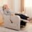 Elektrisk relaxfåtölj beige sittposition framifrån