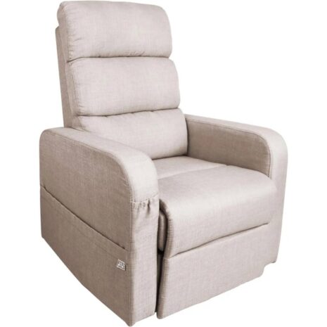 Elektrisk relaxfåtölj beige framifrån Elektrisk relaxfåtölj beige framifrån