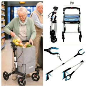Rullator paket nummer ett med två rullatorer och fällbar griptång